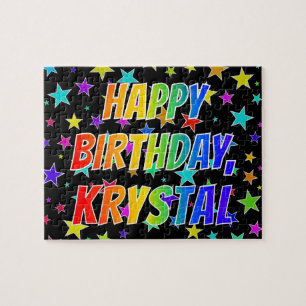 "KRYSTAL" First Name, Fun "HAPPY BIRTHDAY" Legpuzzel