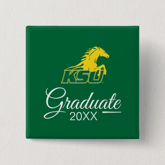 KSU Kentucky State University Afstuderen Vierkante Button 5,1 Cm (Voorkant)