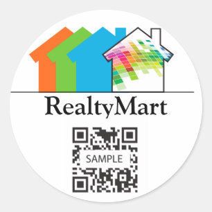Kticker Sjabloon Real Estate House Ronde Sticker