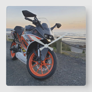 KTM Motorcyclus Clock Vierkante Klok