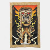 Ku, Hawaiian Tiki God Theedoek (Verticaal)