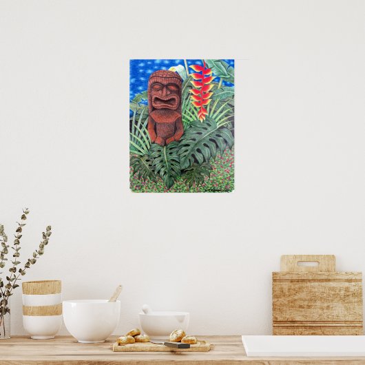 Ku Tiki Hawaiian God of War Jungle Poster (Cuisine)