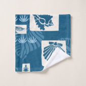 Kua Bay Hawaiian Undersea Shells Coordonnée Indigo (Gant de toilette)