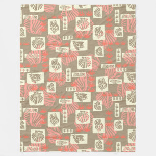 Kua Bay Hawaiian Undersea Shells Fleece Deken