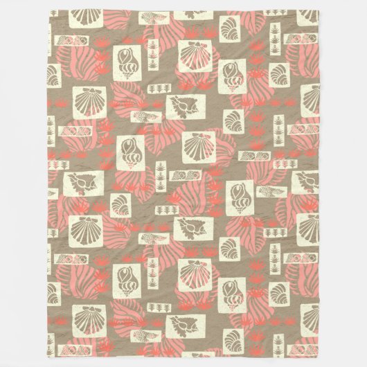 Kua Bay Hawaiian Undersea Shells Fleece Deken (Voorkant)