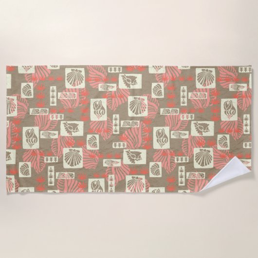 Kua Bay Hawaiian Undersea Shells - Koraal Strandlaken (Voorkant)