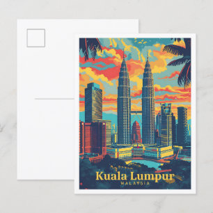 Kuala Lumpur Maleisië  kunst reizen Briefkaart
