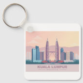 Kuala Lumpur Maleisië Pastelreizen Sleutelhanger (Voorkant)