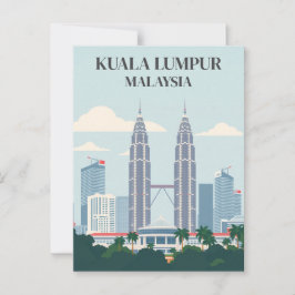 Kuala Lumpur Maleisië Petronas Towers Skyline Briefkaart