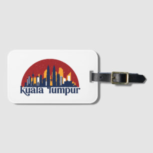 Kuala Lumpur Maleisië Retro City Skyline Cityscape Bagagelabel