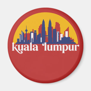 Kuala Lumpur Maleisië Retro City Skyline Cityscape Magneet