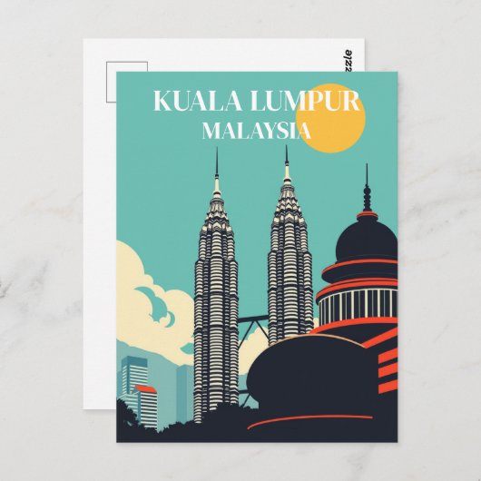 Kuala Lumpur Maleisië Retro Cityscape Briefkaart (Voorkant / Achterkant)