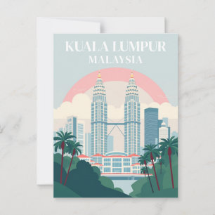 Kuala Lumpur Maleisië stadsgezicht reizen Briefkaart