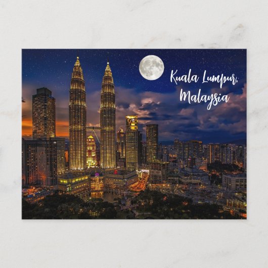 Kuala Lumpur Nachtelijke Silhouette Briefkaart (Voorkant)