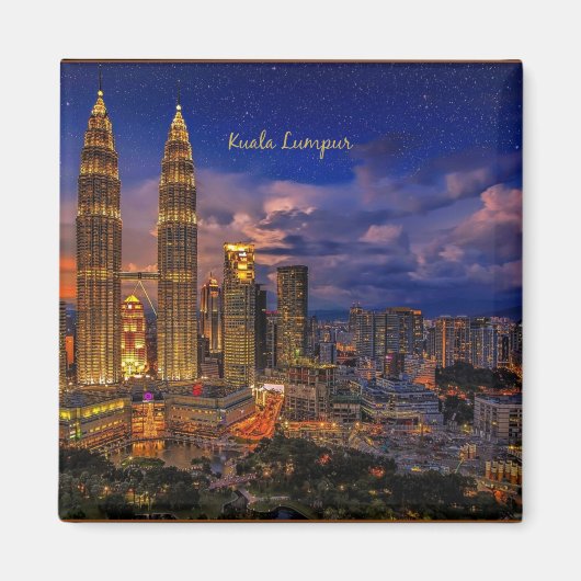 Kuala Lumpur skyline 's nachts Magneet (Voorkant)