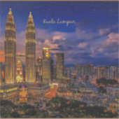 Kuala Lumpur skyline 's nachts Sticker (Voorkant)
