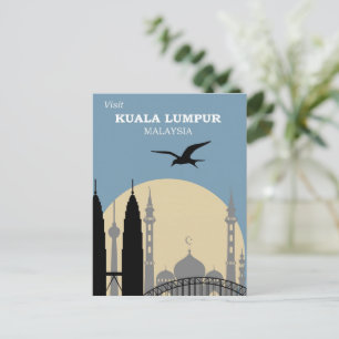 Kuala Lumpur vintage reisposter Briefkaart