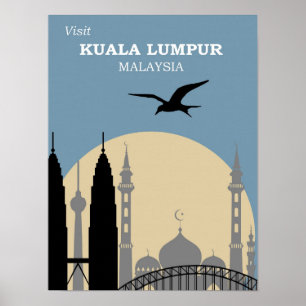 Kuala Lumpur vintage reisposter Poster