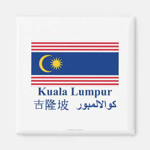 Kuala Lumpur vlag met naam Magneet
