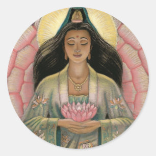 Kuan Yin Goddess of Compassion Ronde Sticker