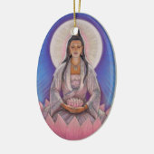 Kuan Yin Oval kerstversiering Keramisch Ornament (Links)