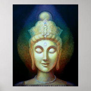 Kuan Yin Rainbow Aura Spiritueel Goddess Art Poste Poster