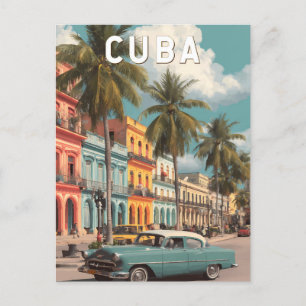 Kuba Illustratie Reis Kunst Vintage Briefkaart