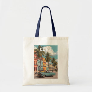 Kuba Illustratie Reis Kunst Vintage Tote Bag