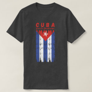 Kuba Retro Vlag Viva La Revolutie  T-shirt