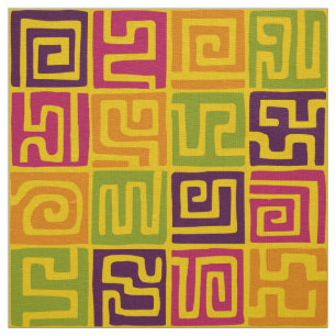 Kuba Style Pattern 071019 - Kleuren Stof