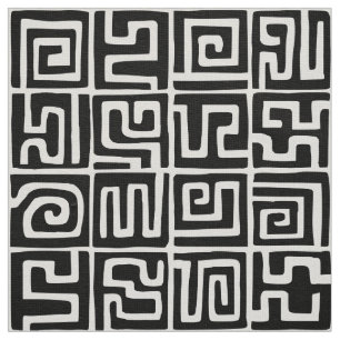Kuba Style Pattern 071019 - Zwart-wit Stof