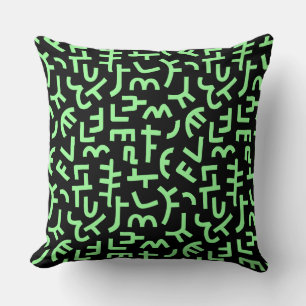 Kuba Style Pattern 121019 - Mint Green on Black Kussen