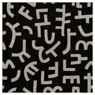 Kuba Style Pattern 121019 - White en Black Stof