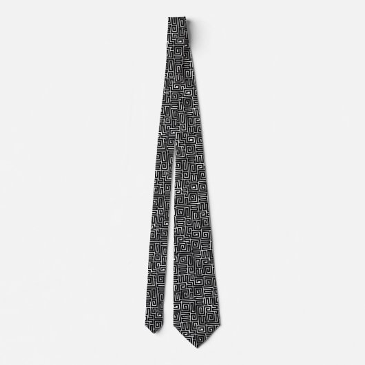 Kuba Style Pattern 280922 - zwart op wit Stropdas (Achterkant)