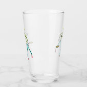 Kubb Playing Stickman Glas (Links)