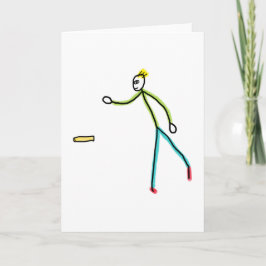 Kubb Playing Stickman Kaart