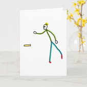 Kubb Playing Stickman Kaart (Gele Bloem)