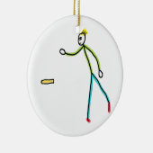 Kubb Playing Stickman Keramisch Ornament (Rechts)