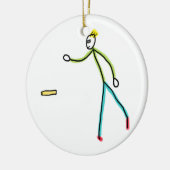 Kubb Playing Stickman Keramisch Ornament (Links)