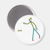 Kubb Playing Stickman Magneet (Voorkant / Achterkant)