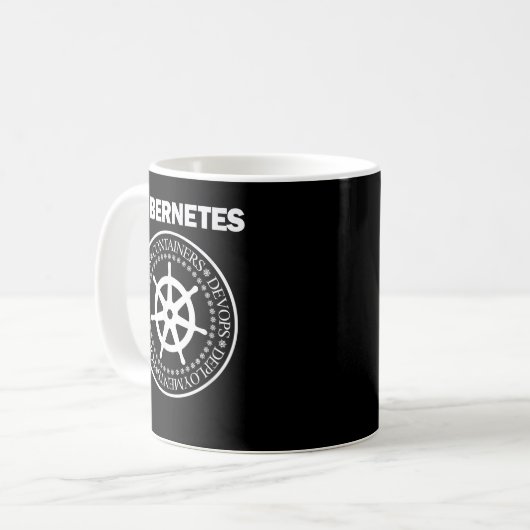 Kubernetes devooit programmeercontainer docker koffiemok (Voorkant links)