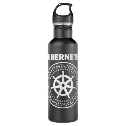 Kubernetes devooit programmeercontainer docker waterfles  (Voorkant)