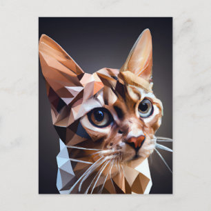 Kubieke kat door AI gegenereerde kunst Briefkaart