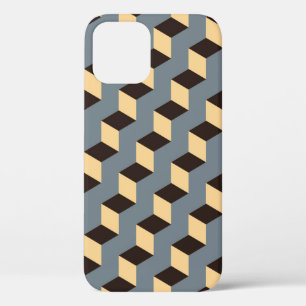 Kubieke trap: geometrisch zilveren Tegel iPhone 12 Hoesje