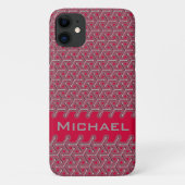 Kubisch jouw naam polymeer rood patroon Case-Mate iPhone case (Achterkant)