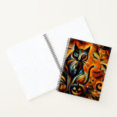 Kubisme Halloween Cat Bullet Line Recept Notitiebo Notitieboek (Binnen)