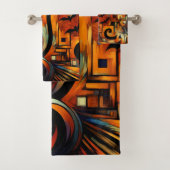Kubisme Halloween Kat Bad Handdoek (Insitu)