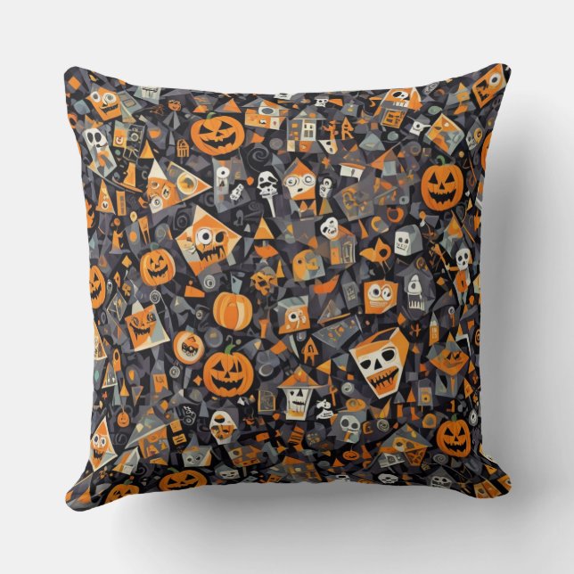 Kubisme Halloween Kussen (Achterkant)