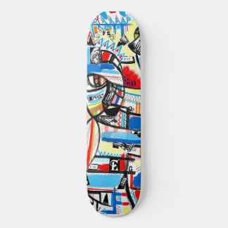 Kubisme jongen skateboards dek