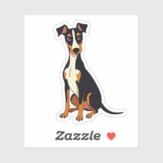 Kubisme Manchester Terrier, Schattige charme, klei Sticker (Vel)